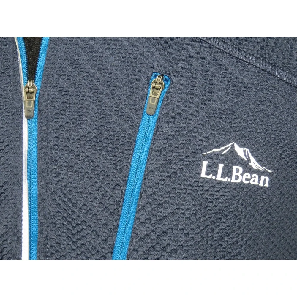 L.L. Bean Fitted Navy Blue Light Weight 1/4 Zip‎ Athletic Jacket Men's Large